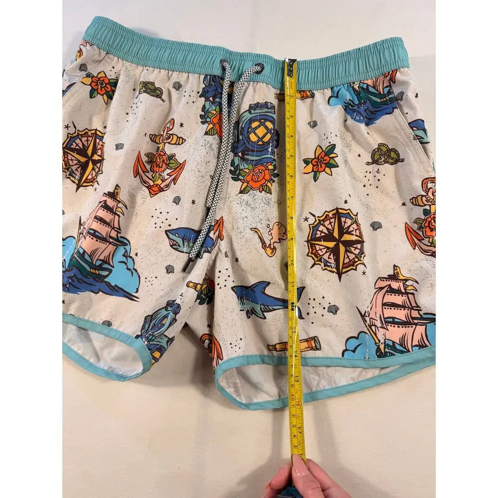 Maamgic SeaBorn Sea Voyage Nautical Print Swim Trunks Men's XL